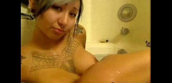  Tattooed Slut In The Bath Tub